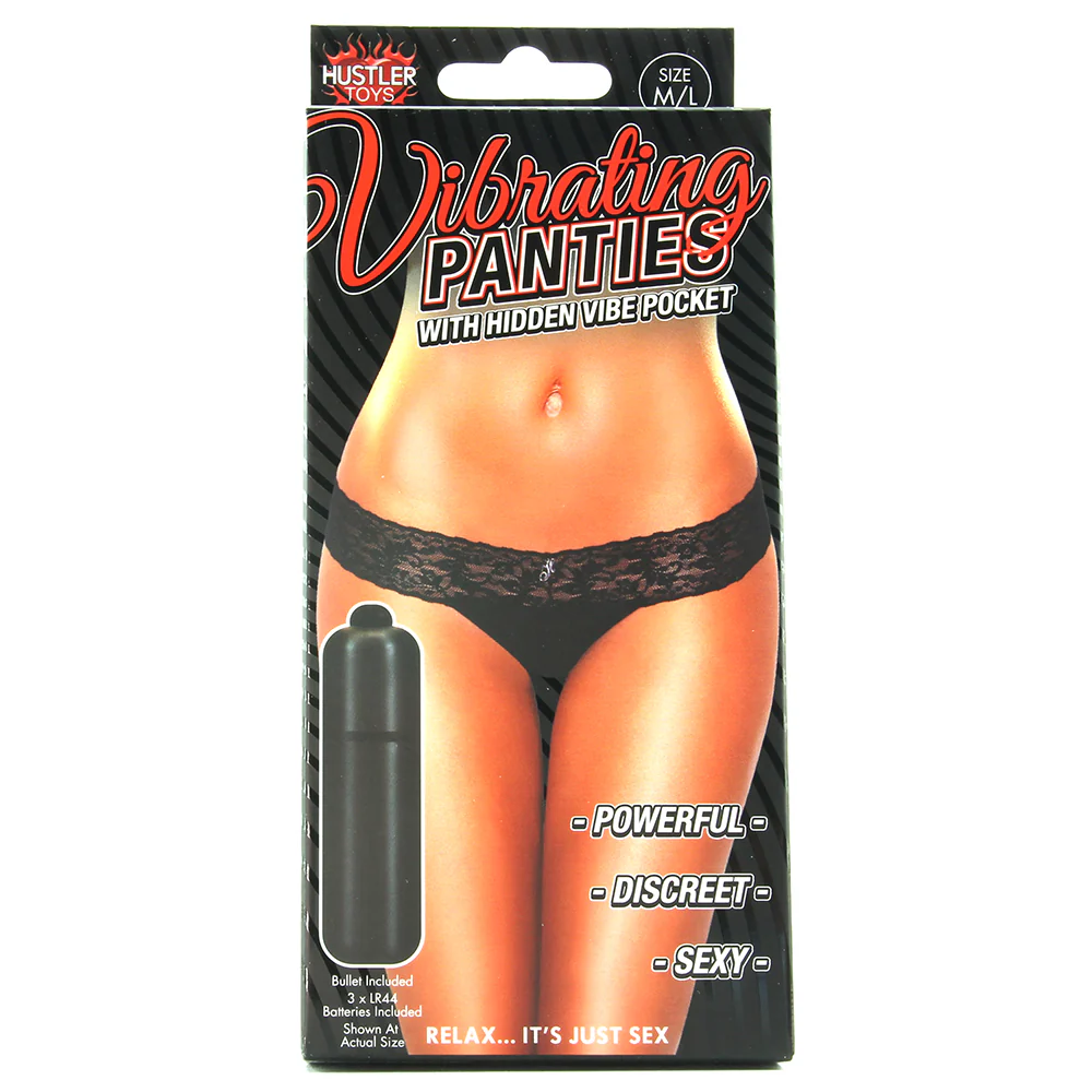 Vibrating Panties with Hidden Vibe Pocket Black /L