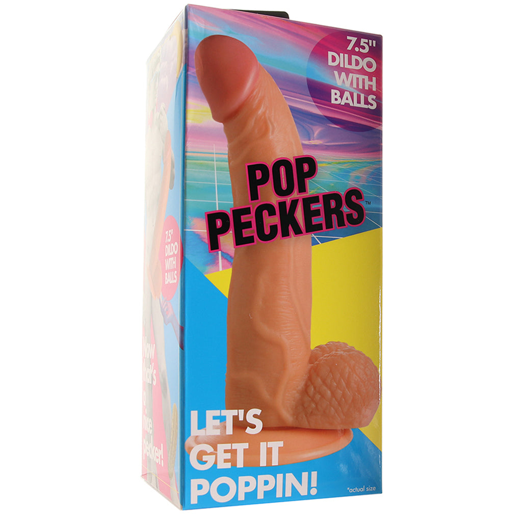 Pop Peckers 7.5 Inch  Ballsy Dildo in Light