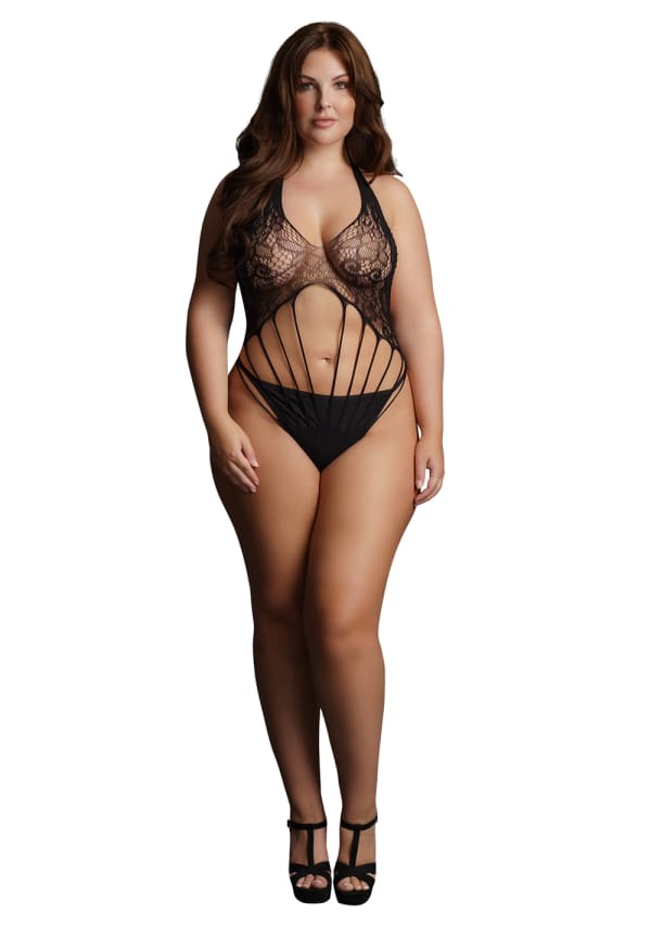 Strappy Lace Teddy Plus Size